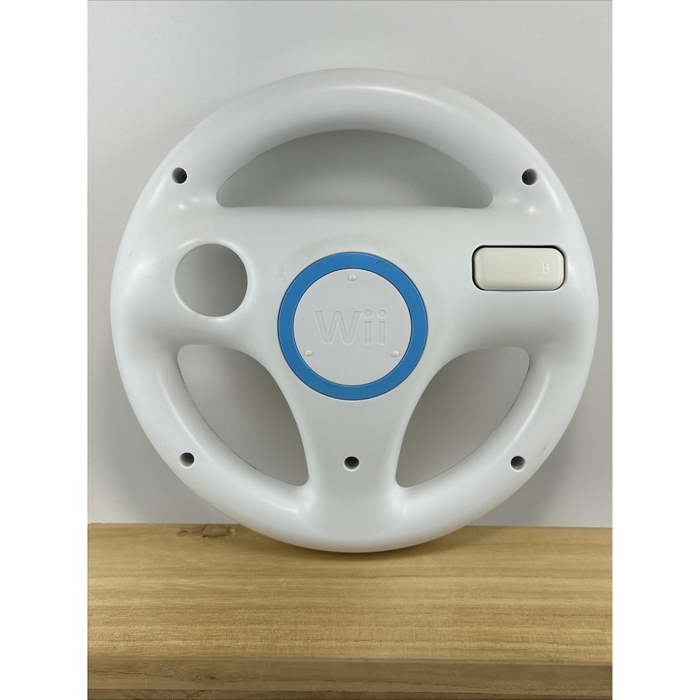 Nintendo Wii Wheel OEM Official Remote Controller White Mario Kart RVL-024